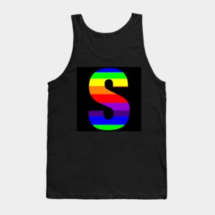 The Letter S in Rainbow Stripes Tank Top